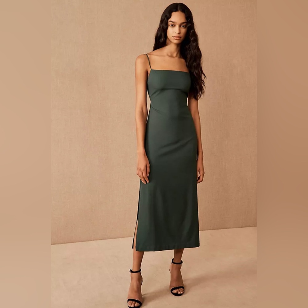 BHLDN forest green Anthropologie dress